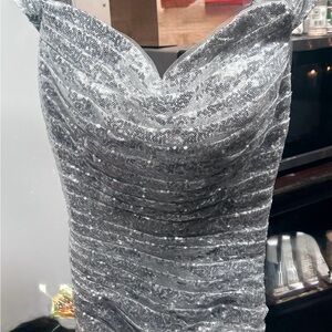 Elegant Silver Sequin Dress
